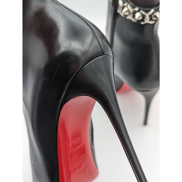 Christian Louboutin Booty Chain 100 Calf Leather Ankle EU 38.5 - Picture 10 of 10